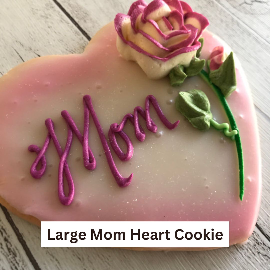 Large Heart Cookie with Flower - 2 Pack
