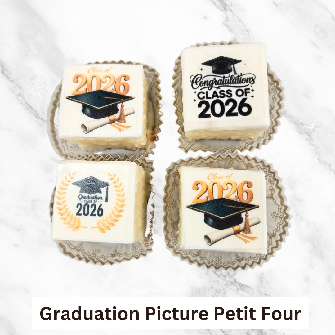 PC White Petit Four Graduation image - 4 Pack